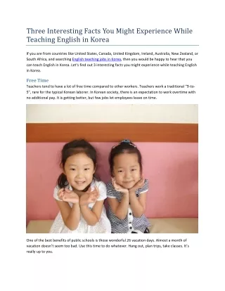 Three Interesting Facts You Might Experience While Teaching English in Korea