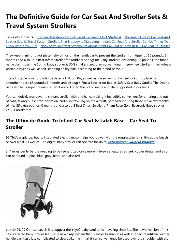 the definitive guide for car seat and stroller
