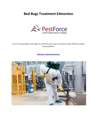 Bed Bugs Treatment Edmonton