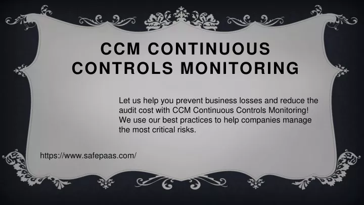 ccm continuous controls monitoring