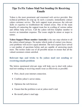 Tips To Fix Yahoo Mail Not Sending Or Receiving Emails