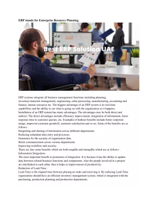 erp stands for enterprise resource planning