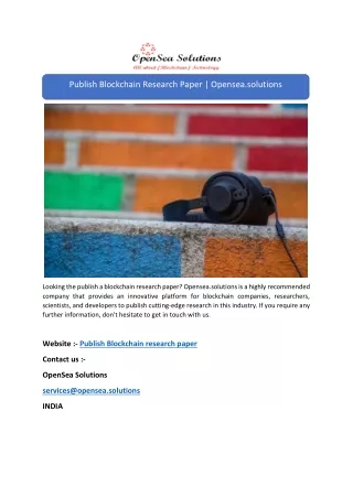 publish blockchain research paper opensea