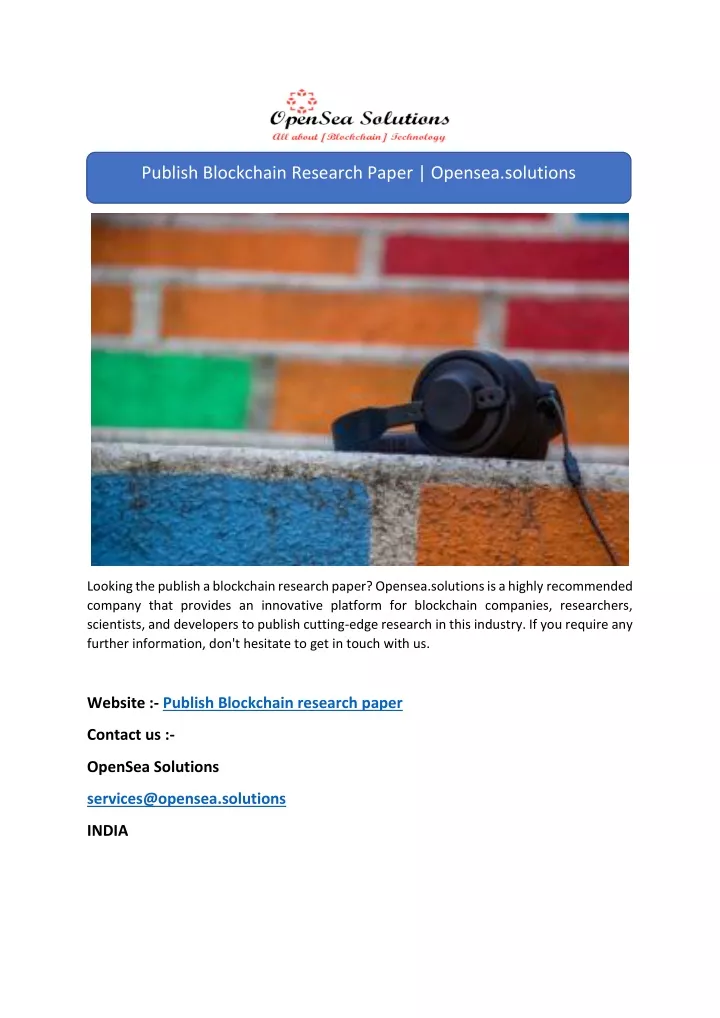 publish blockchain research paper opensea