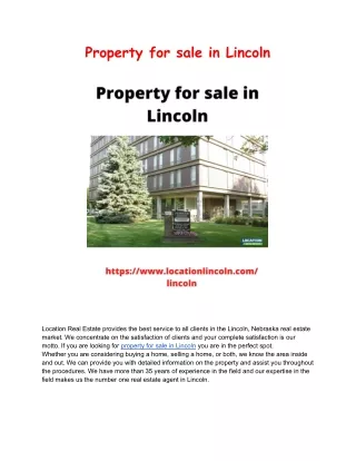 property for sale in Lincoln
