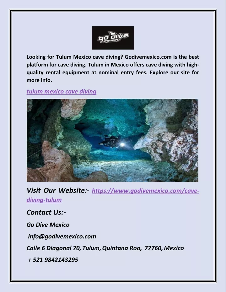 looking for tulum mexico cave diving godivemexico