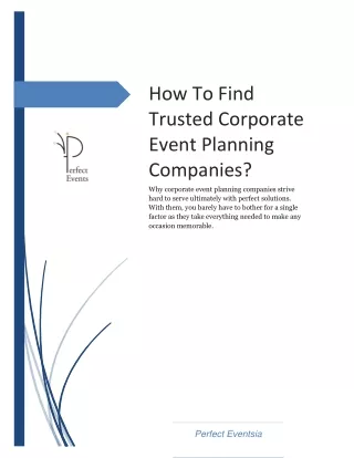 How To Find Trusted Corporate Event Planning Companies?