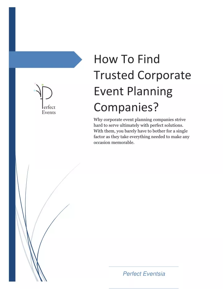 how to find trusted corporate event planning