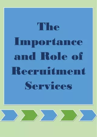 The Importance and Role of Recruitment Services