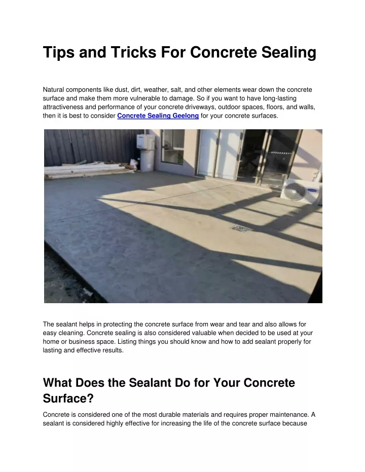 tips and tricks for concrete sealing