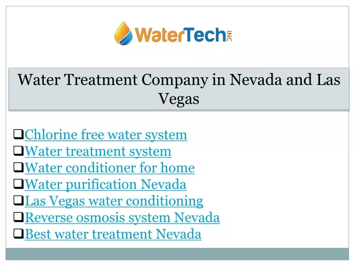water treatment company in nevada and las vegas