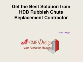 HDB Rubbish Chute Replacement Contractor