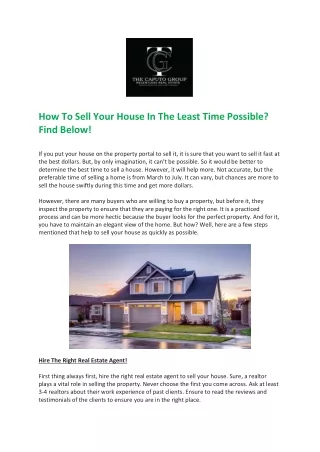 How To Sell Your House In The Least Time Possible-converted