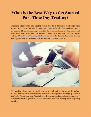 What is the Best Way to Get Started Part-Time Day Trading