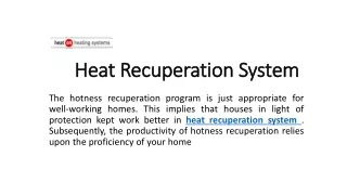 Hotness Recuperation System The Best Heat Recovery System At Cheap Price