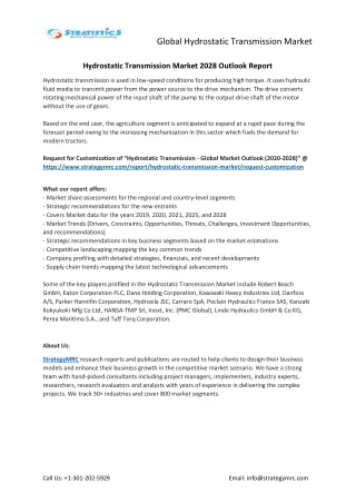 global hydrostatic transmission market