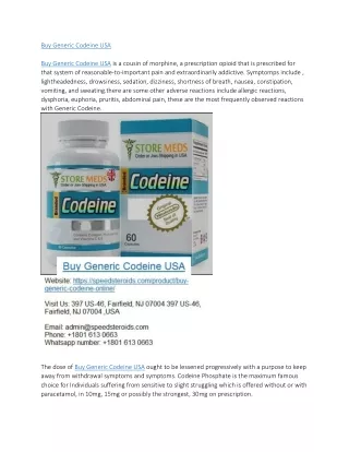 Buy Generic Codeine USA