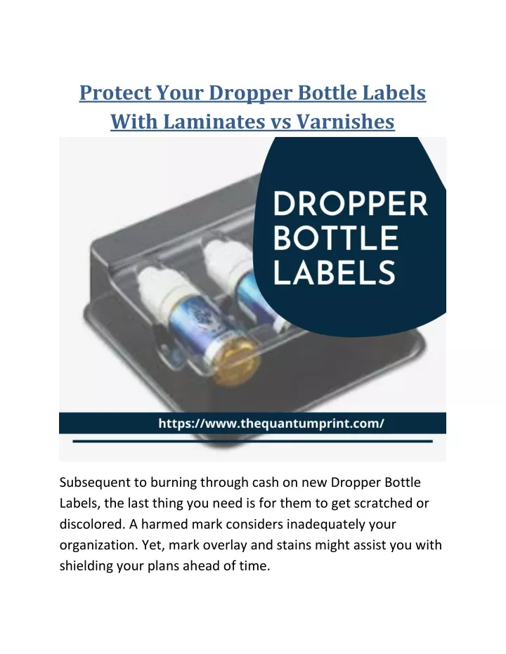 protect your dropper bottle labels with laminates