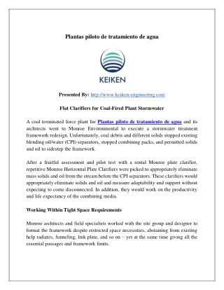 keiken-engineering-Plantas piloto de tratamiento de agua