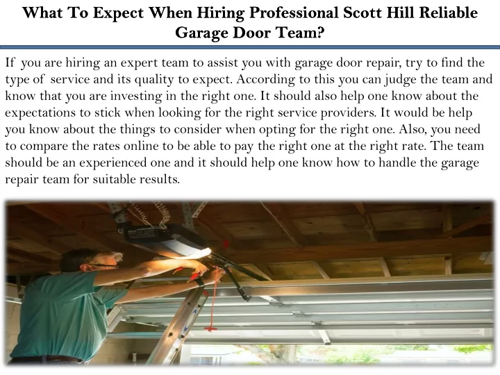 what to expect when hiring professional scott