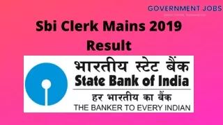 Sbi Clerk Mains 2019 Result