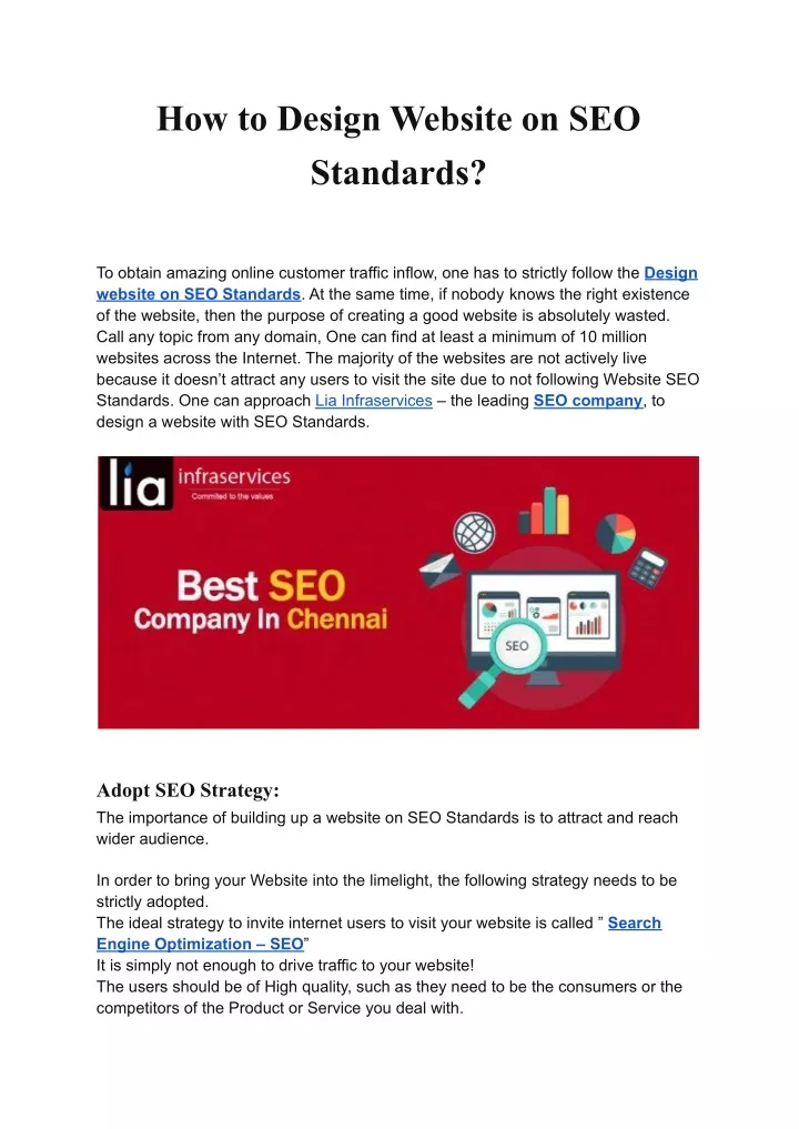 how to design website on seo standards