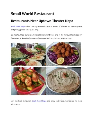 Restaurants Near Uptown Theater Napa