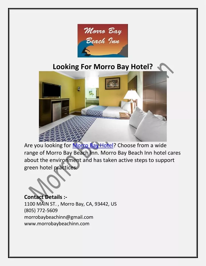 looking for morro bay hotel