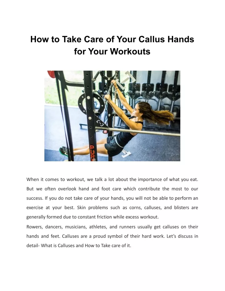 how to take care of your callus hands for your