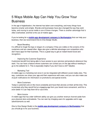 5 ways mobile app can help you grow your business