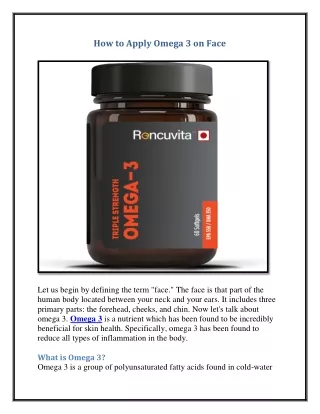 how to apply omega 3 on face