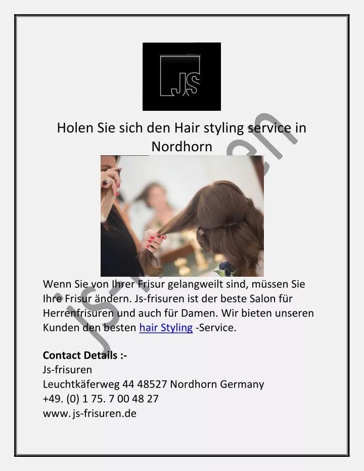 holen sie sich den hair styling service