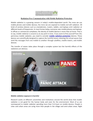 radiation free communication with mobile