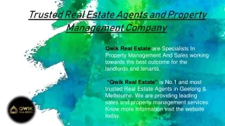 Trusted Real Estate Agents and Property Management Company