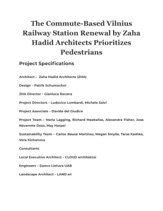 the commute based vilnius railway station renewal