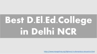 best d el ed college in delhi ncr