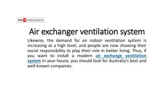 air exchange ventilation system