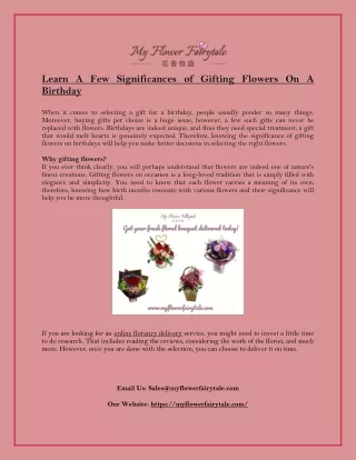 Birthday Flowers Delivered In Singapore -  My Flower Fairytale