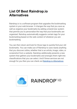 Raindrop.io Alternatives