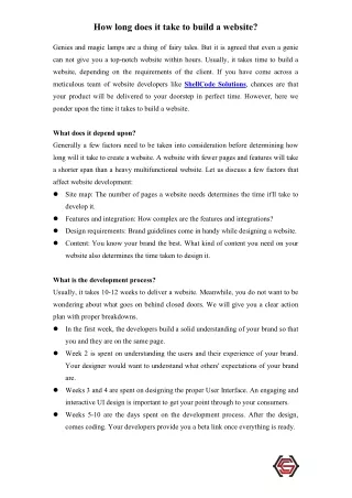 How long does it take to design and build a website?