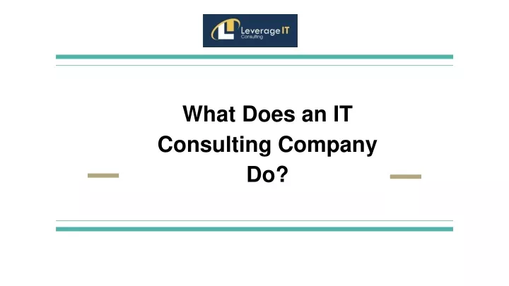 what does an it consulting company do