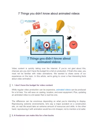 7 things you didn t know about animated videos