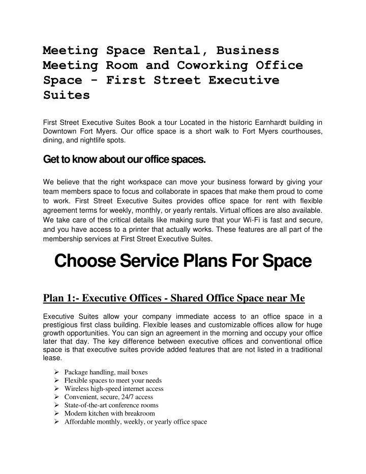 meeting space rental business meeting room