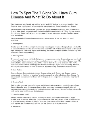 How To Spot The 7 Signs You Have Gum Disease And What To Do About It