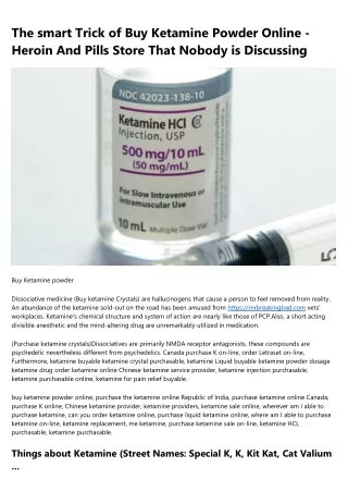 the smart trick of buy ketamine powder online
