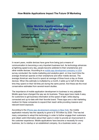 how mobile applications impact the future