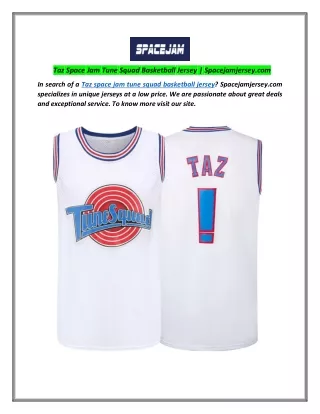 Taz Space Jam Tune Squad Basketball Jersey | Spacejamjersey.com