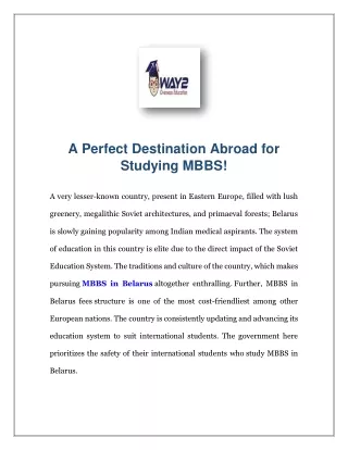 MBBS In usa Way2overseas