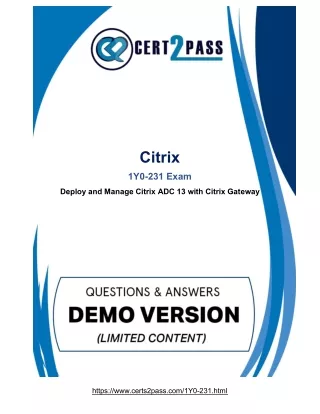Citrix 1Y0-231 Exam Questions - Quick Tips To Pass (2021)