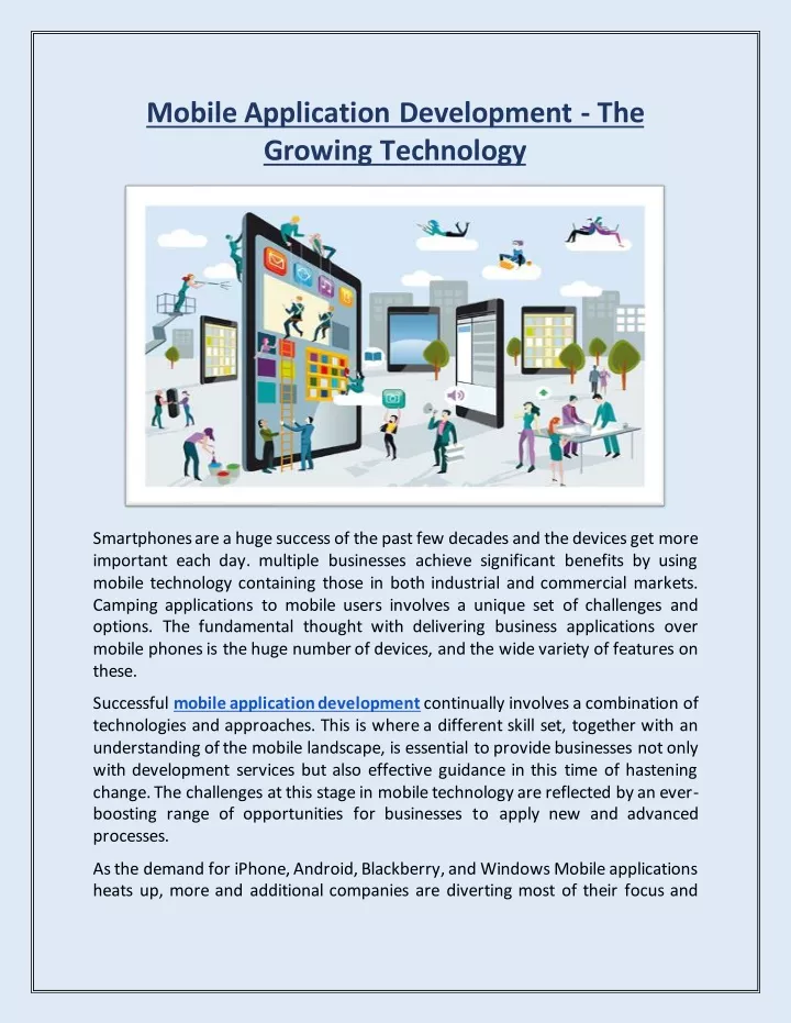 mobile application development the growing